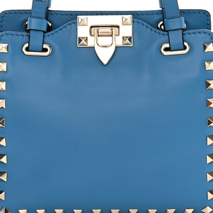 Valentino Garavani Vitello Mini Rockstud Tote Light Blue 7 of 11