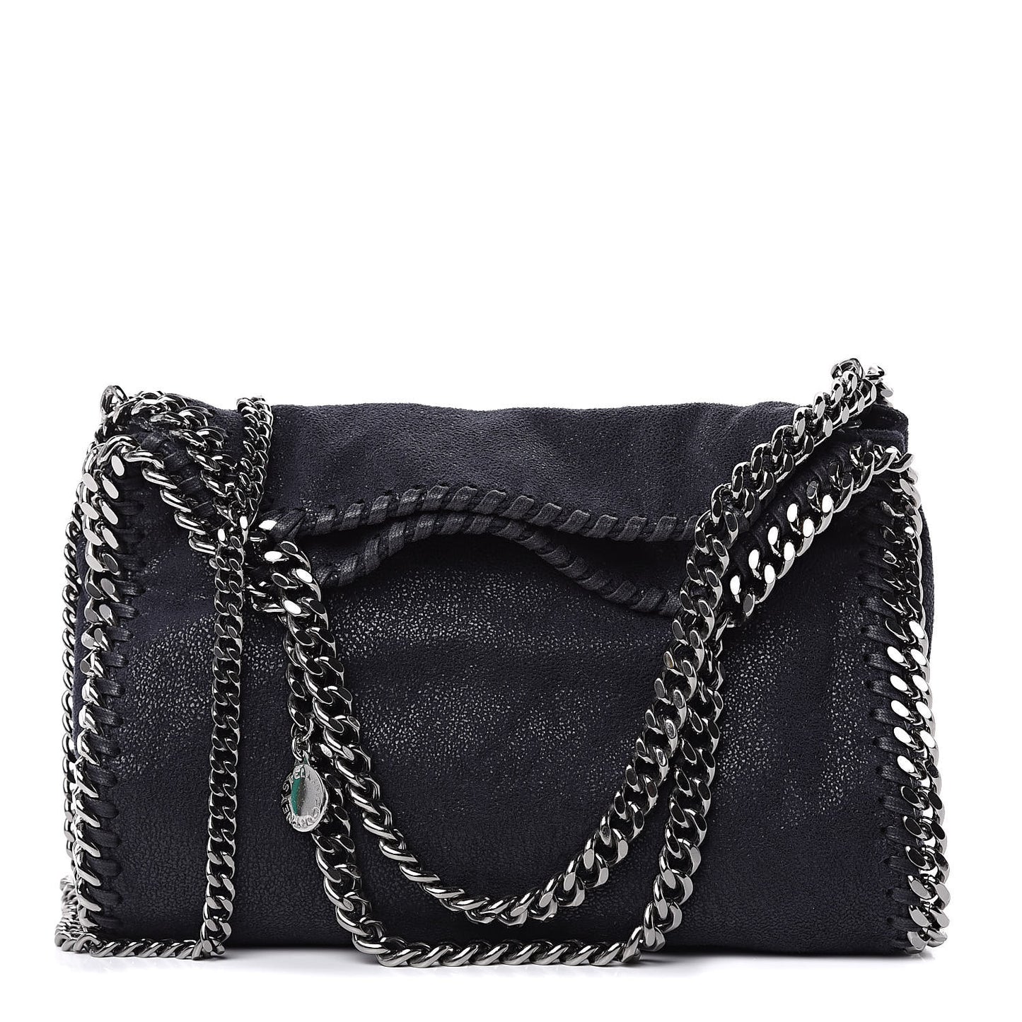 Shaggy Deer Mini Falabella Fold Over ToteNavy