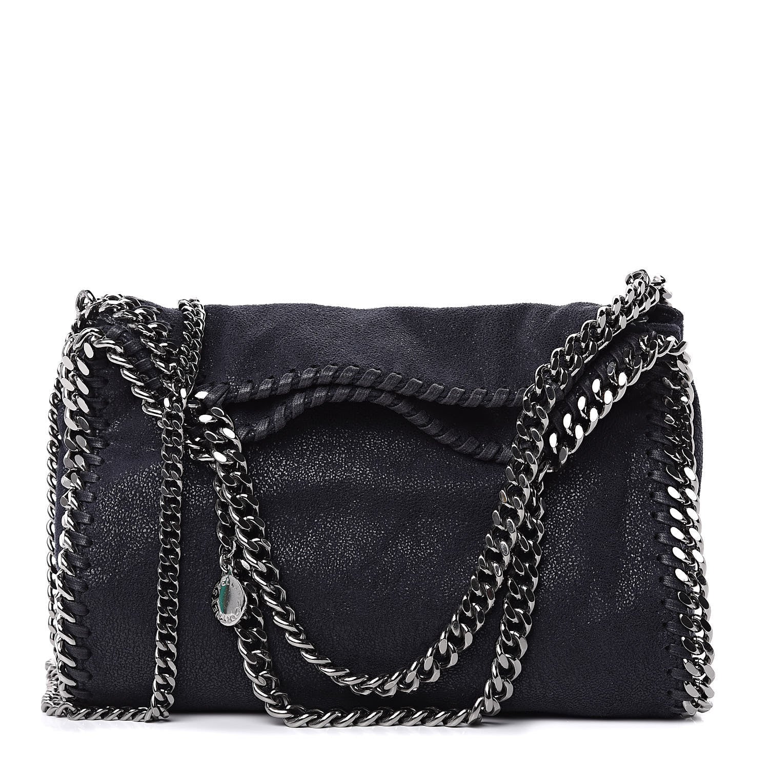 Stella McCartney Shaggy Deer Mini Falabella Fold Over ToteNavy 1 of 12