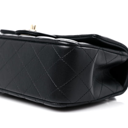 Chanel Lambskin Quilted Mini Top Handle Rectangular Flap Black 9 of 10
