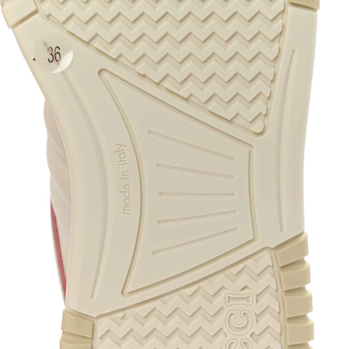 Calfskin Womens Re-Web Sneakers 36 White Pink