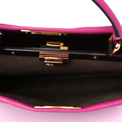 Fendi Vitello Seta Medium Peekaboo Iconic Satchel Magenta 6 of 16