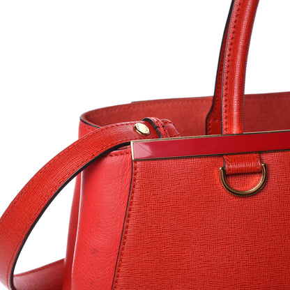 Fendi Vitello Elite Flamingo Regular 2Jours Tote Rosso Fiamma 12 of 13