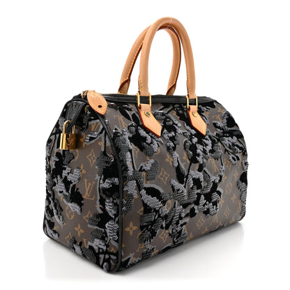 Louis Vuitton Monogram Fleur De Jais Sequins Speedy 30 3 of 11