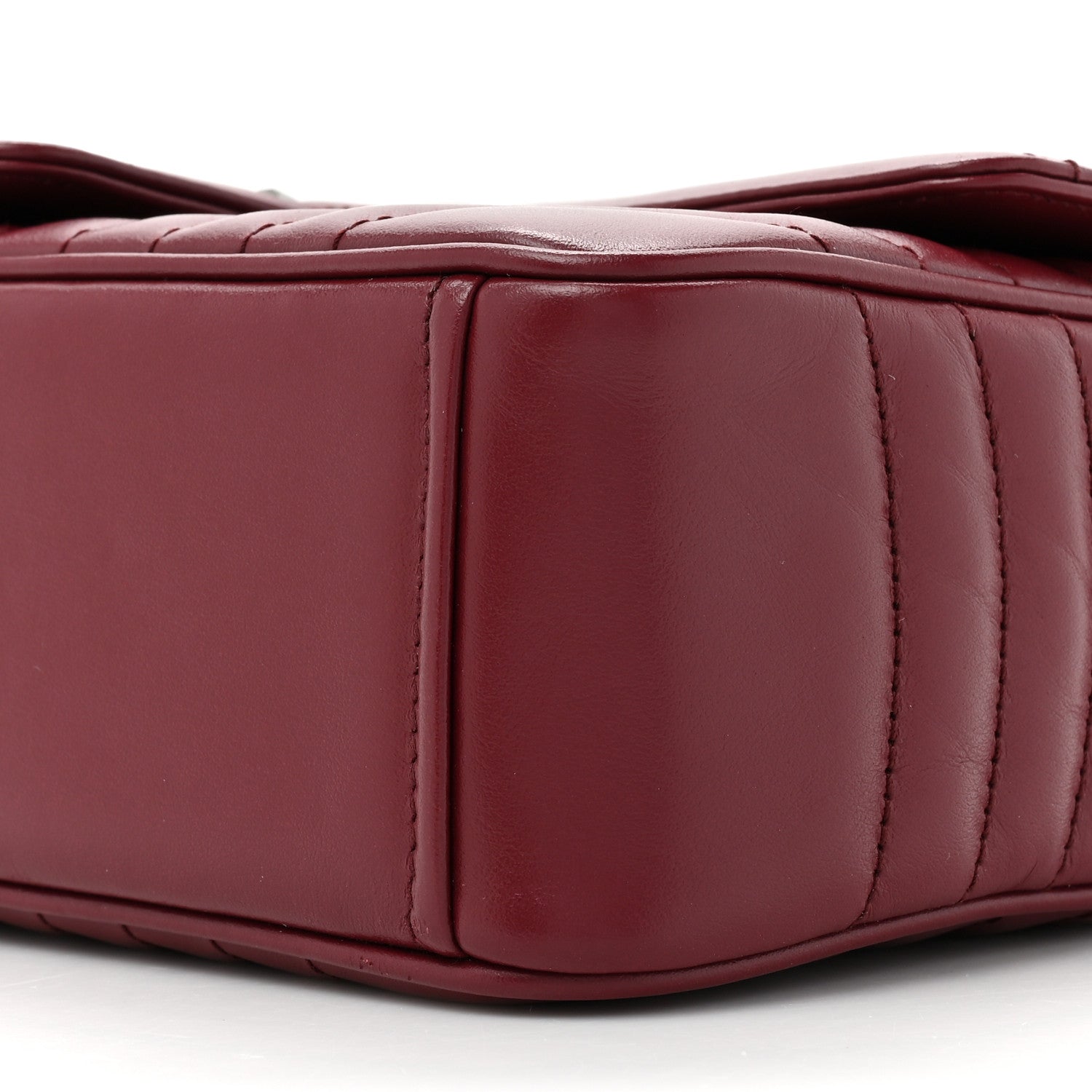 Prada Soft Calfskin Impunture Diagramme Large Chain Flap Shoulder Bag Cerise 8 of 9