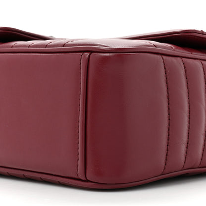 Prada Soft Calfskin Impunture Diagramme Large Chain Flap Shoulder Bag Cerise 8 of 9