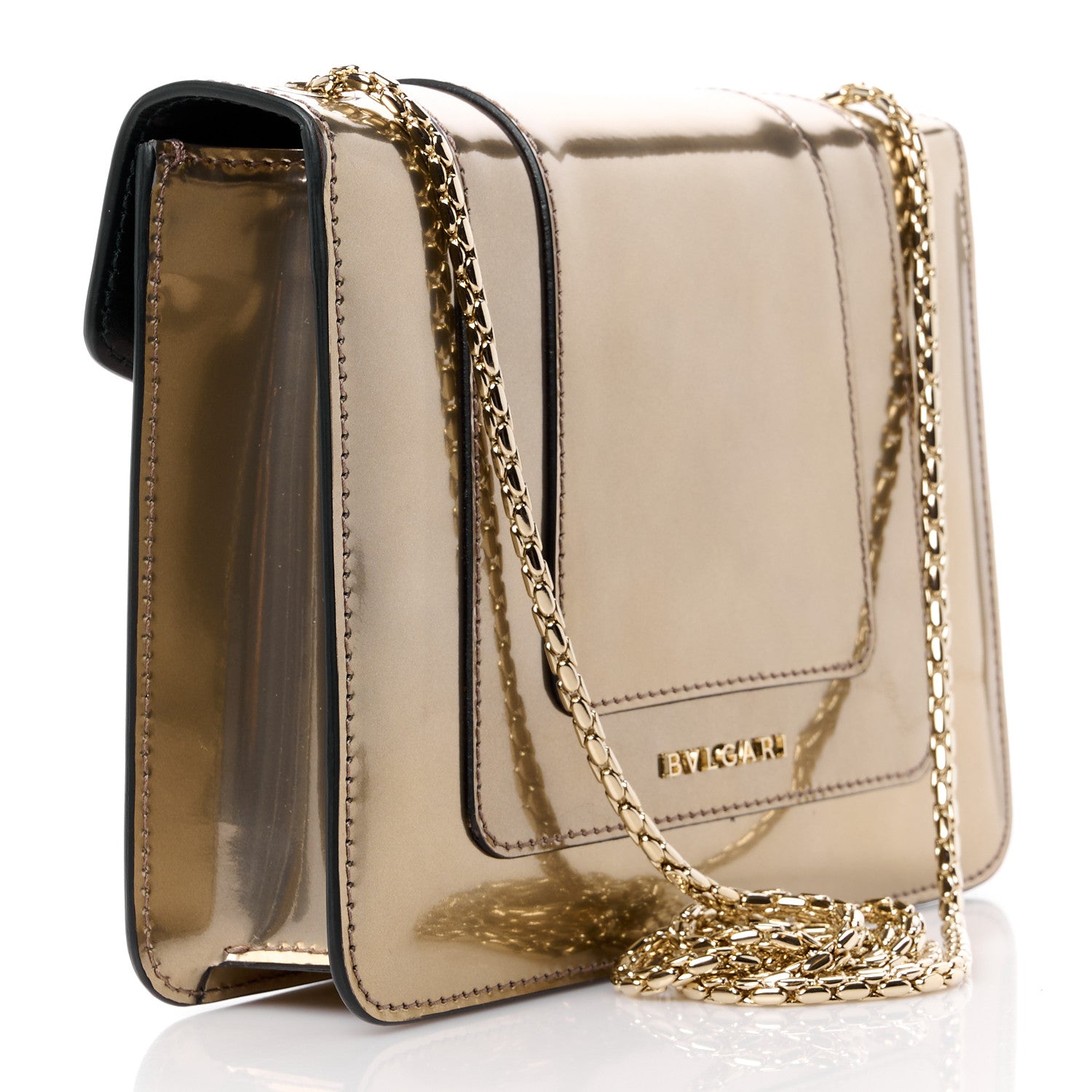 Bulgari Metallic Calfskin Small Serpenti Forever Snake Strap Crossbody Bag Bronze 4 of 12