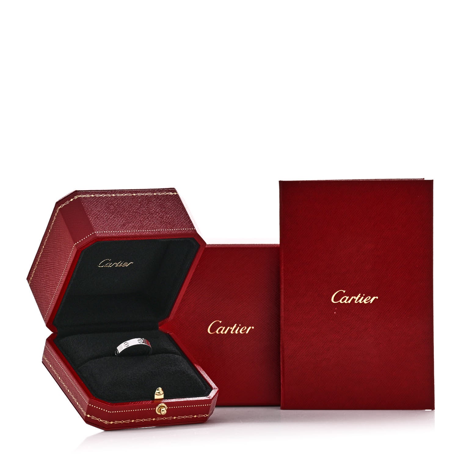Cartier 18K White Gold Diamond 4mm LOVE Wedding Band Ring 53 6.5 5 of 5