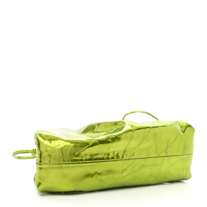 Bottega Veneta Metallic Crushed Calfskin The Mini Pouch Chlorophyll 4 of 12