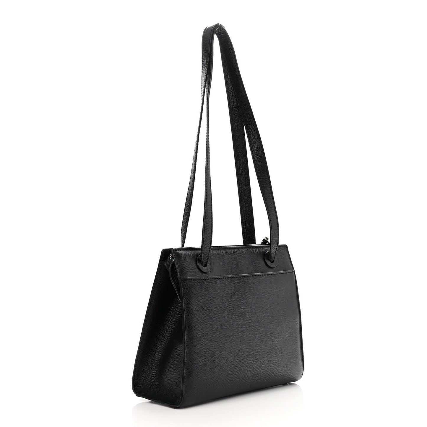Grained Calfskin Shoulder Bag Black
