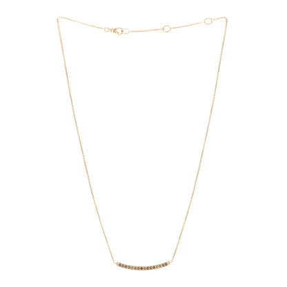 David Yurman 18K Rose Gold Cognac Diamond Petite Pave Bar Necklace 3 of 4