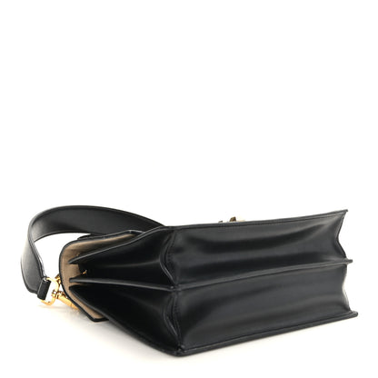 Fendi Vitello Liberty Bi-Color FF 1974 Embossed Kan I Shoulder Bag Black Maya 4 of 9