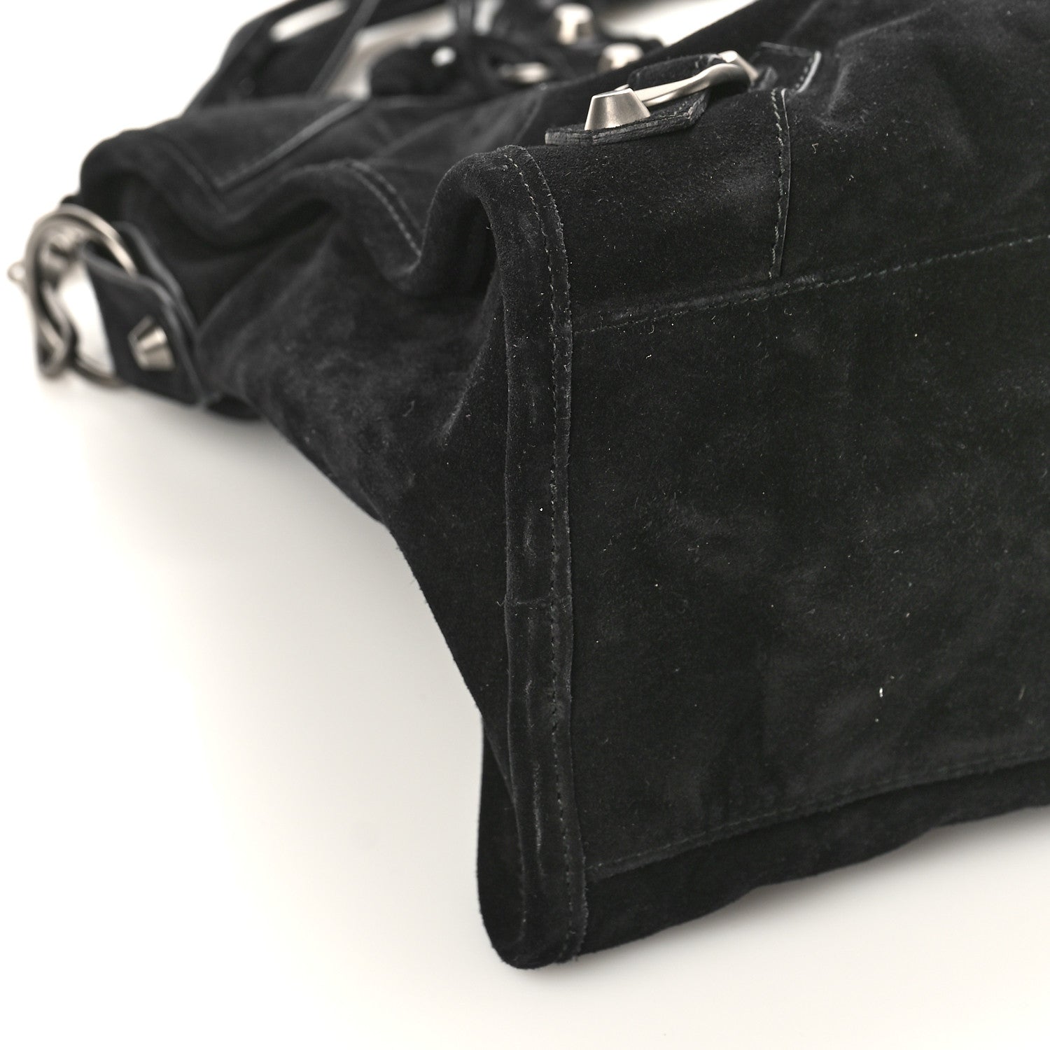 Balenciaga Baby Daim Suede Classic Silver Hardware City Black 7 of 8