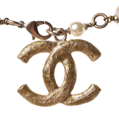Chanel Pearl CC Rabbit Charm Necklace Gold 5 of 5