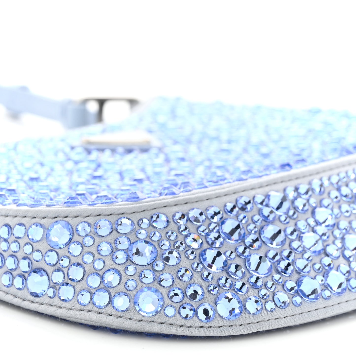 Satin Crystal Cleo Adjustable Strap Shoulder Bag Celeste