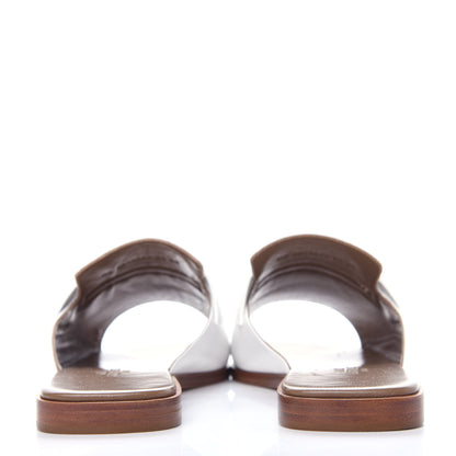 Hermes Calfskin Auteuil Sandals 37 White 6 of 9