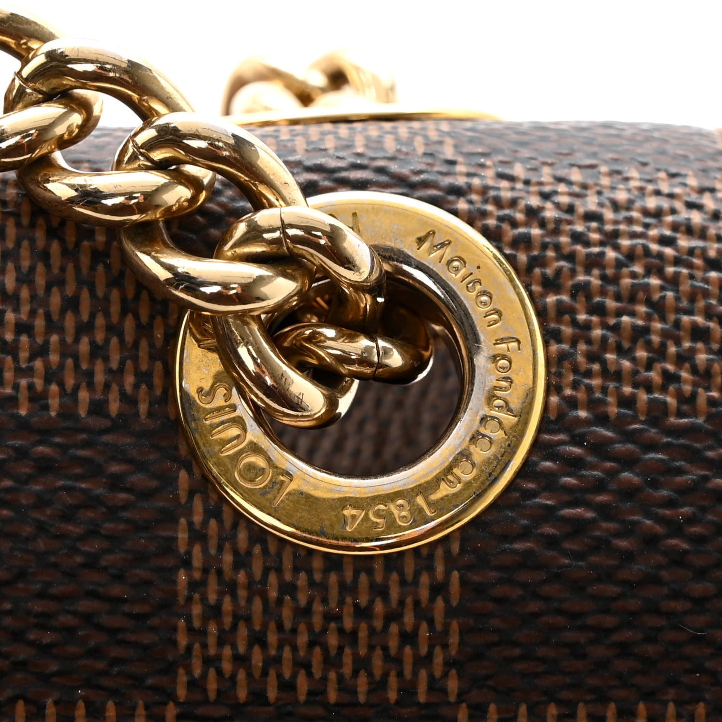 Damier Ebene Cuir Taurillon Wight Bordeaux