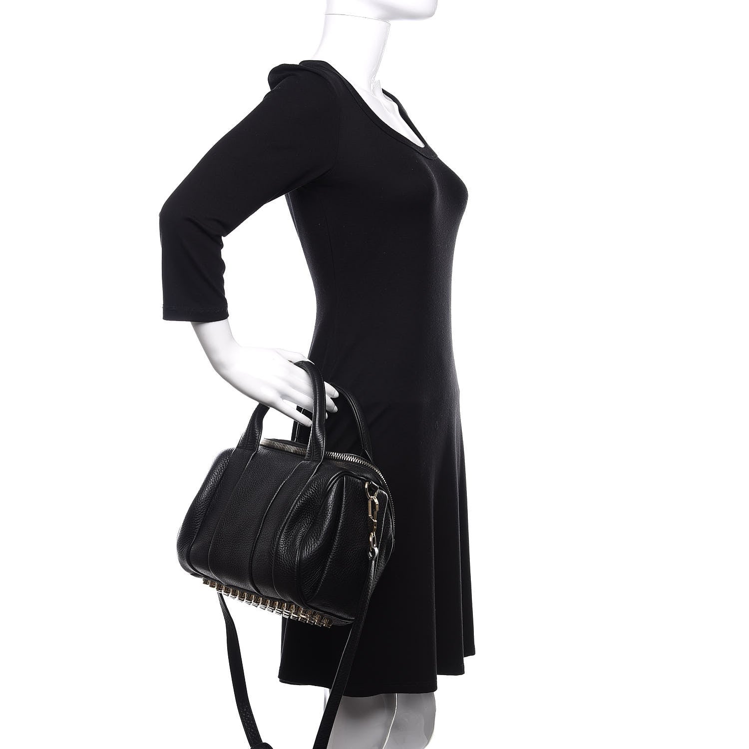 Alexander Wang Pebbled Lambskin Rockie Black Pale Gold Hardware 3 of 11