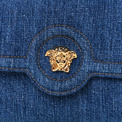 Versace Denim La Medusa Wallet On Strap Navy Blue 7 of 10