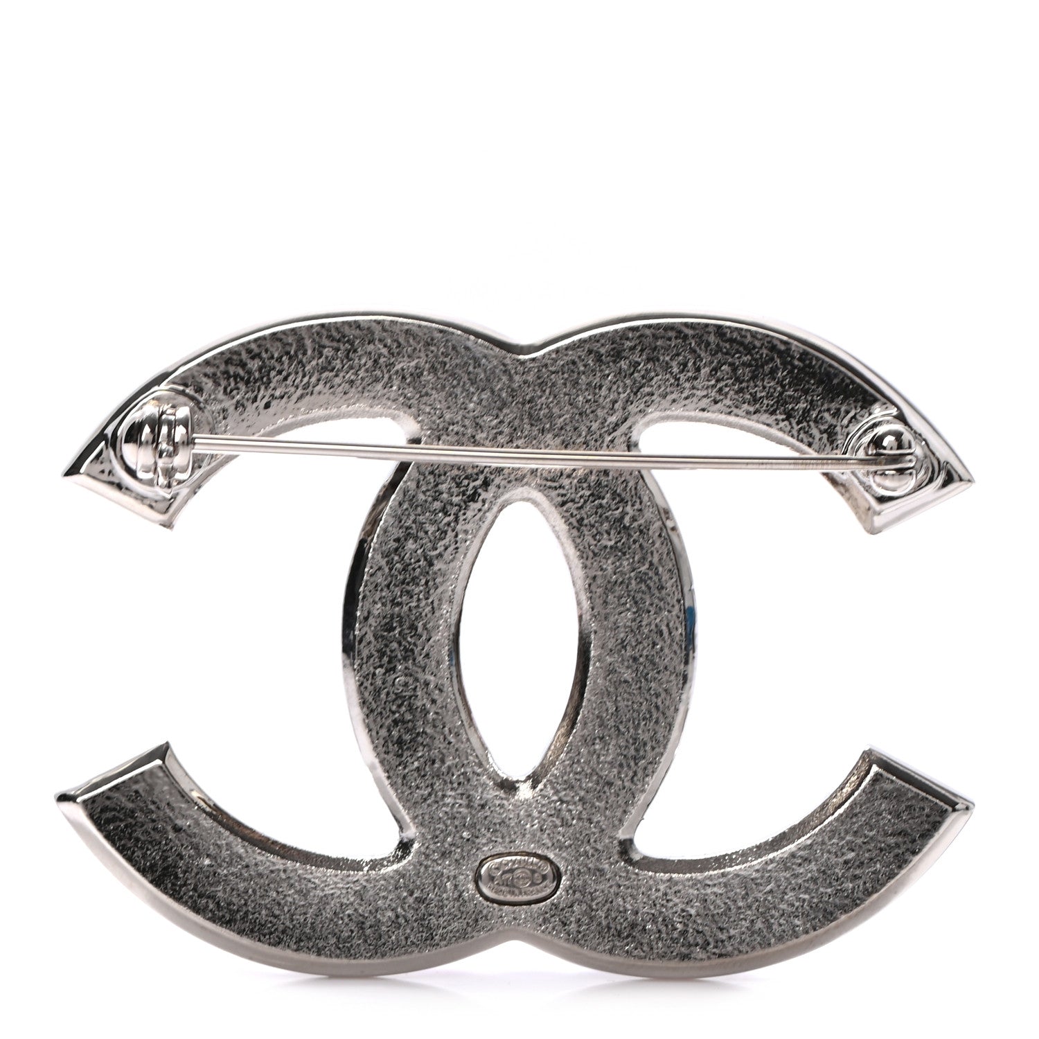 Chanel Pearl CC Brooch Silver Multicolor 4 of 5