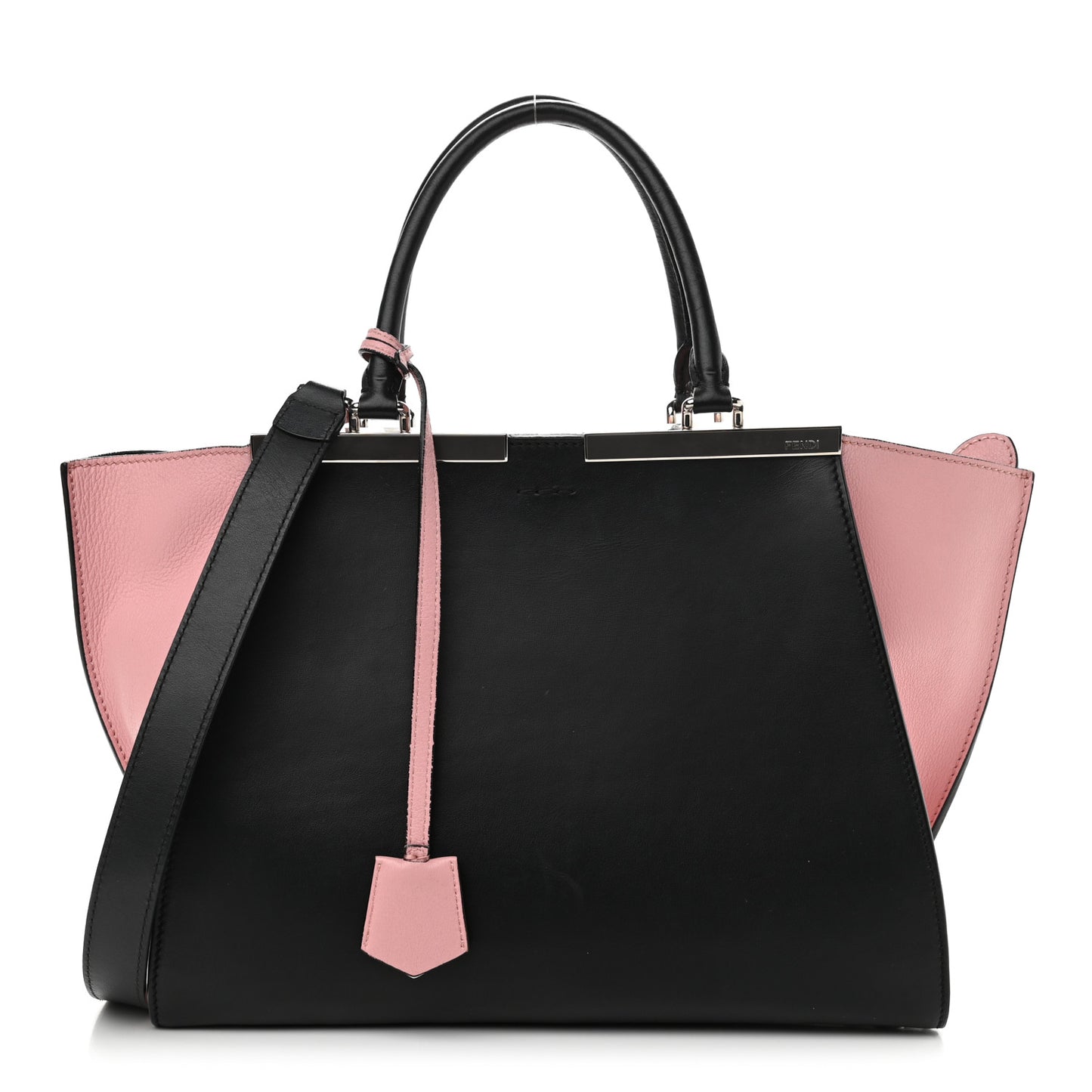 Vitello Baltico Dolce Petite 3Jours Tote Black Bubblegum