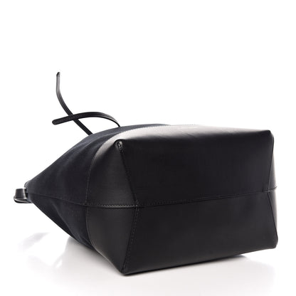 Mansur Gavriel Canvas Calfskin Bucket Bag Black Flamma 4 of 7