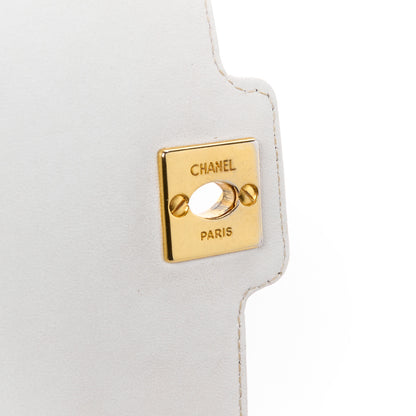 Chanel Lambskin Vertical Quilt Mini Flap Black White 7 of 18