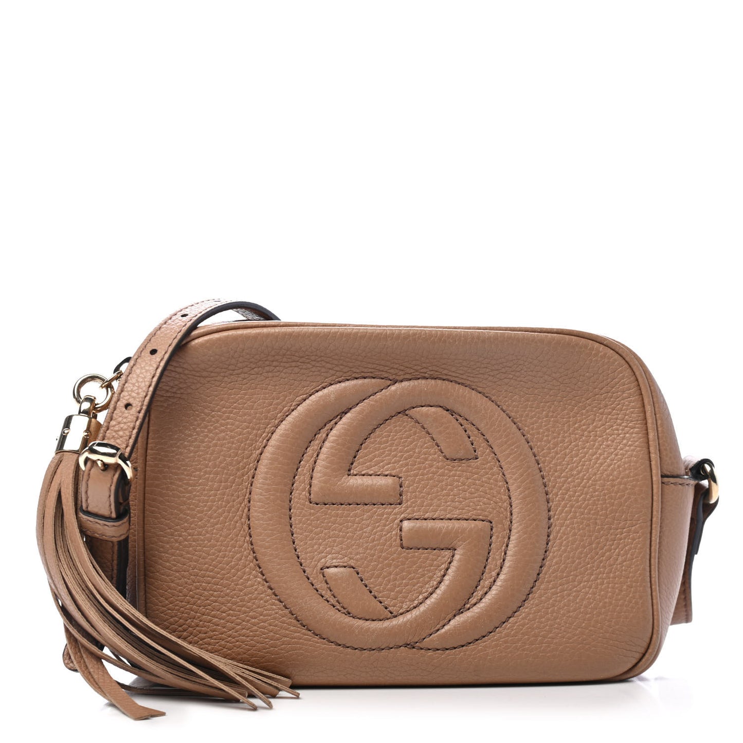 Pebbled Calfskin Small Soho Disco Bag Rose Beige