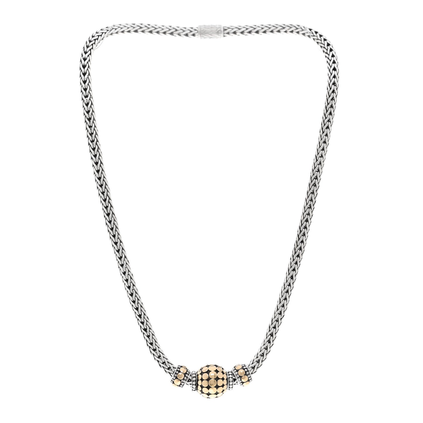 Sterling Silver 18K Yellow Gold Dot Classic Chain Necklace