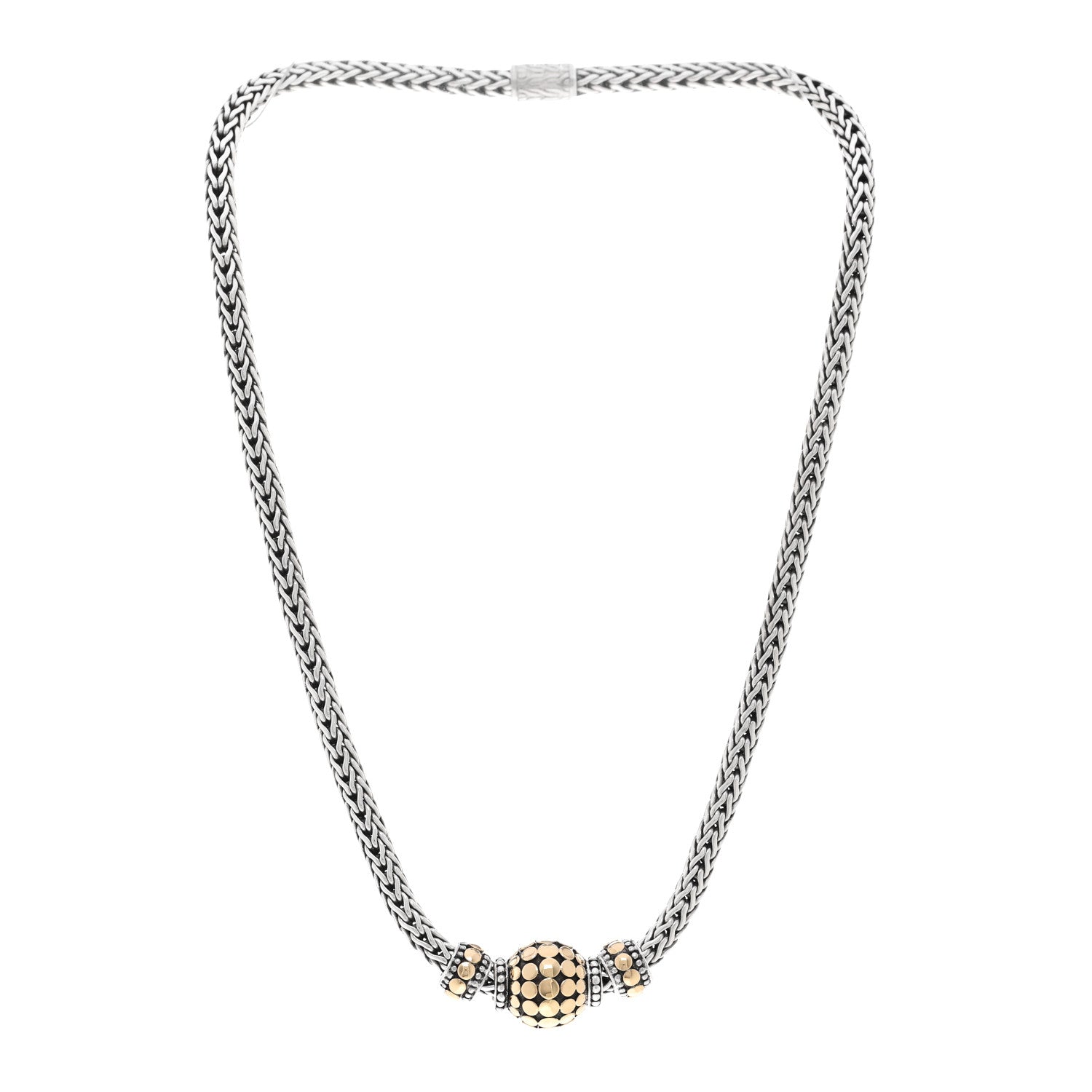 John Hardy Sterling Silver 18K Yellow Gold Dot Classic Chain Necklace 3 of 6
