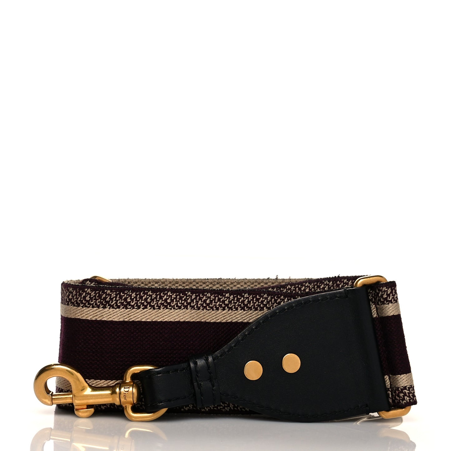 Canvas Embroidered Shoulder Strap Burgundy