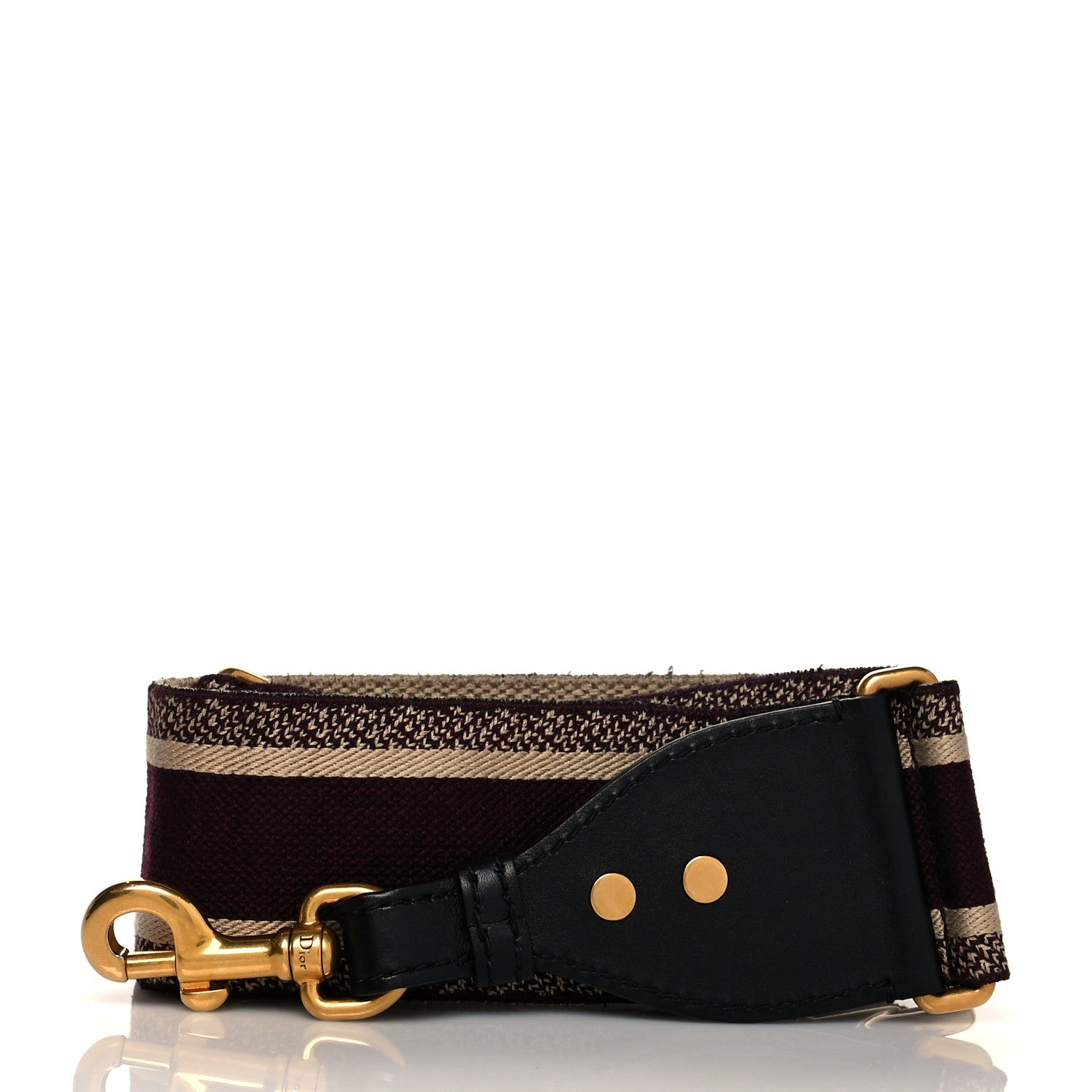 Christian Dior Canvas Embroidered Shoulder Strap Burgundy 2 of 4