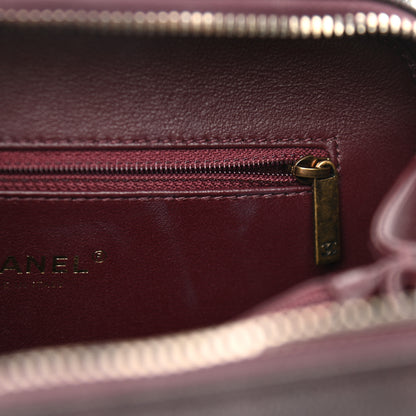 Chanel Iridescent Caviar Quilted Medium CC Filigree Vanity Case Burgundy 12 of 14