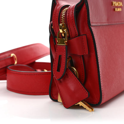 Prada Saffiano City Calfskin Esplanade Crossbody Bag Rosso 9 of 9
