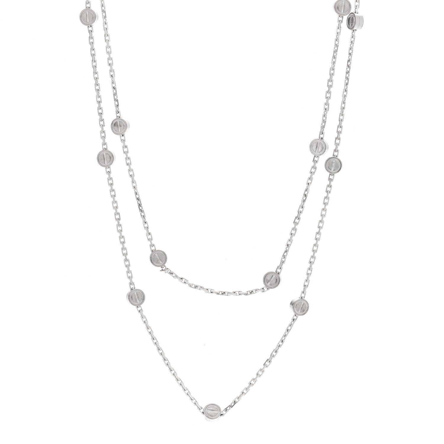 Cartier 18K White Gold Long Station LOVE Necklace 1 of 5