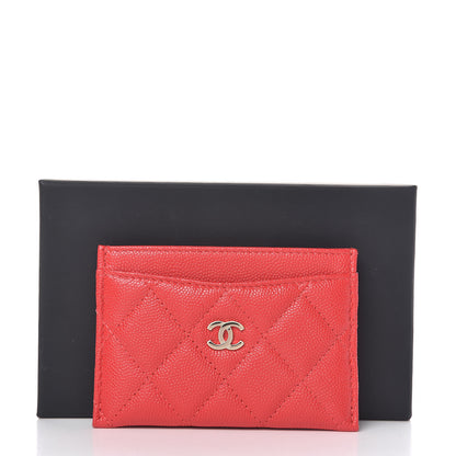 Chanel Iridescent Caviar Quilted Card Holder Red 9 of 9