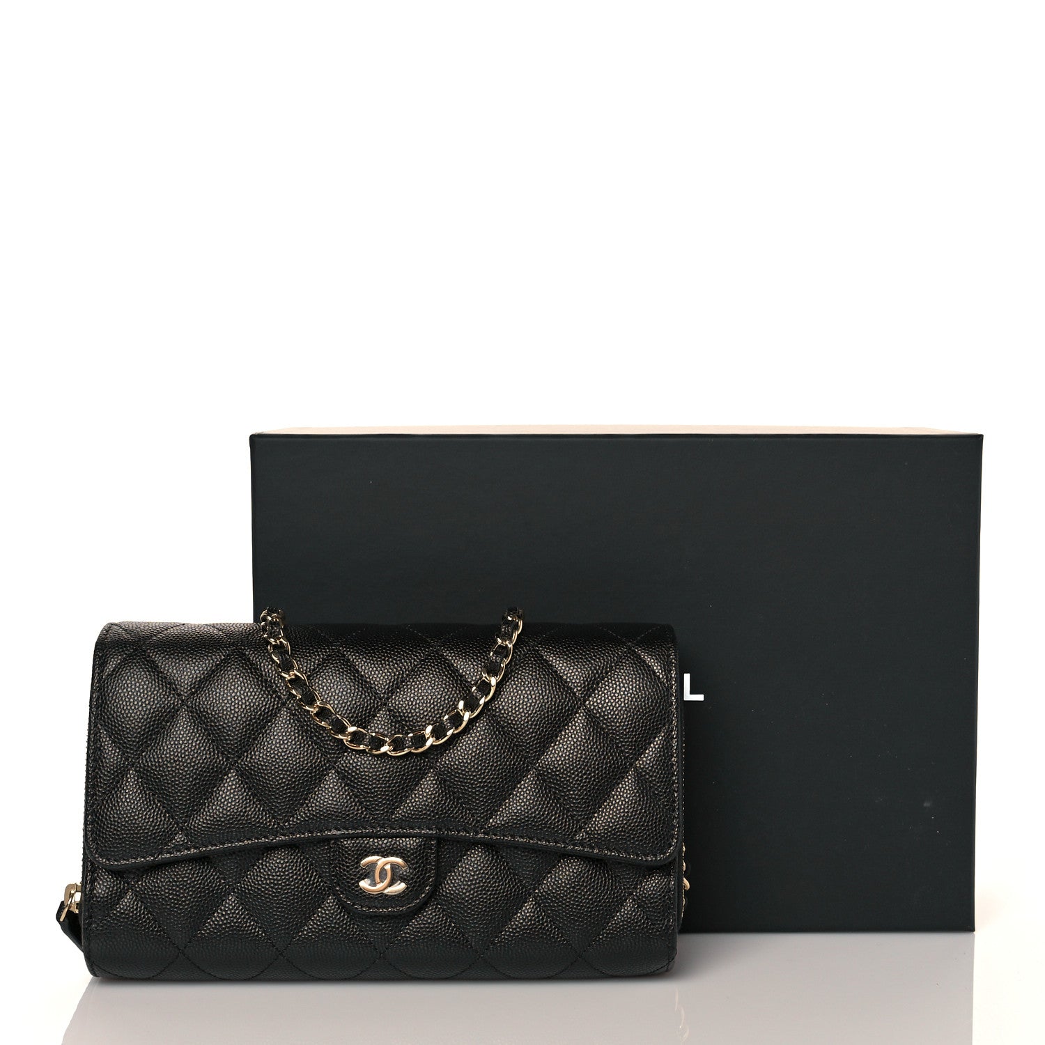 Chanel Caviar Quilted Phone Holder Wallet on Removable Chain Black 12 of 12