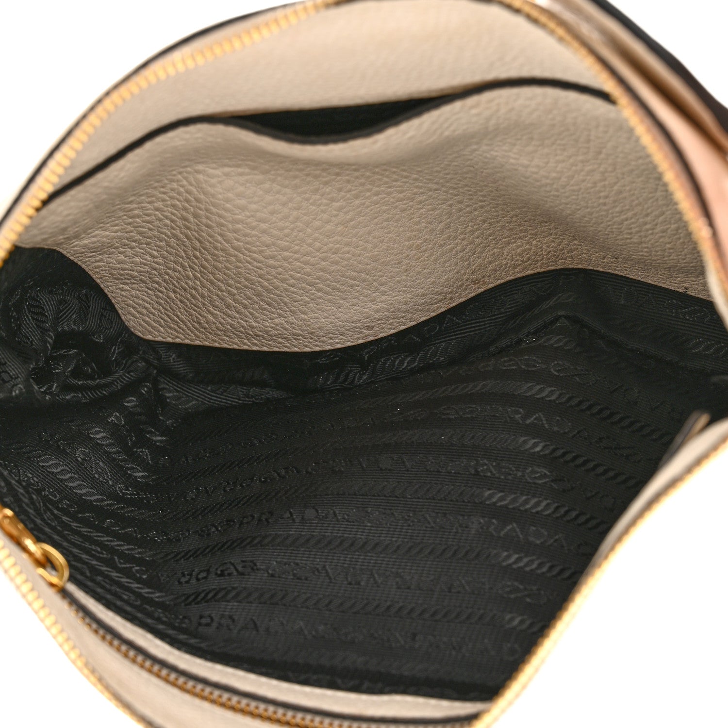 Prada Vitello Daino Zippered Shoulder Bag White 5 of 12