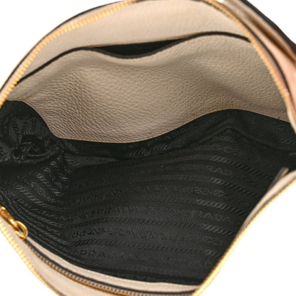 Prada Vitello Daino Zippered Shoulder Bag White 5 of 12