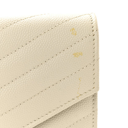 Saint Laurent Grain De Poudre Matelasse Chevron Cassandre Envelope Chain Wallet Nude Powder 11 of 14