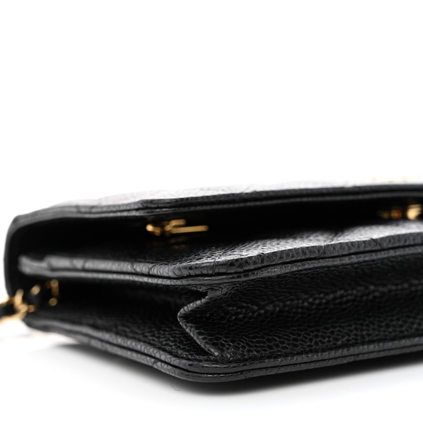 Caviar Quilted Wallet on Chain WOC Black