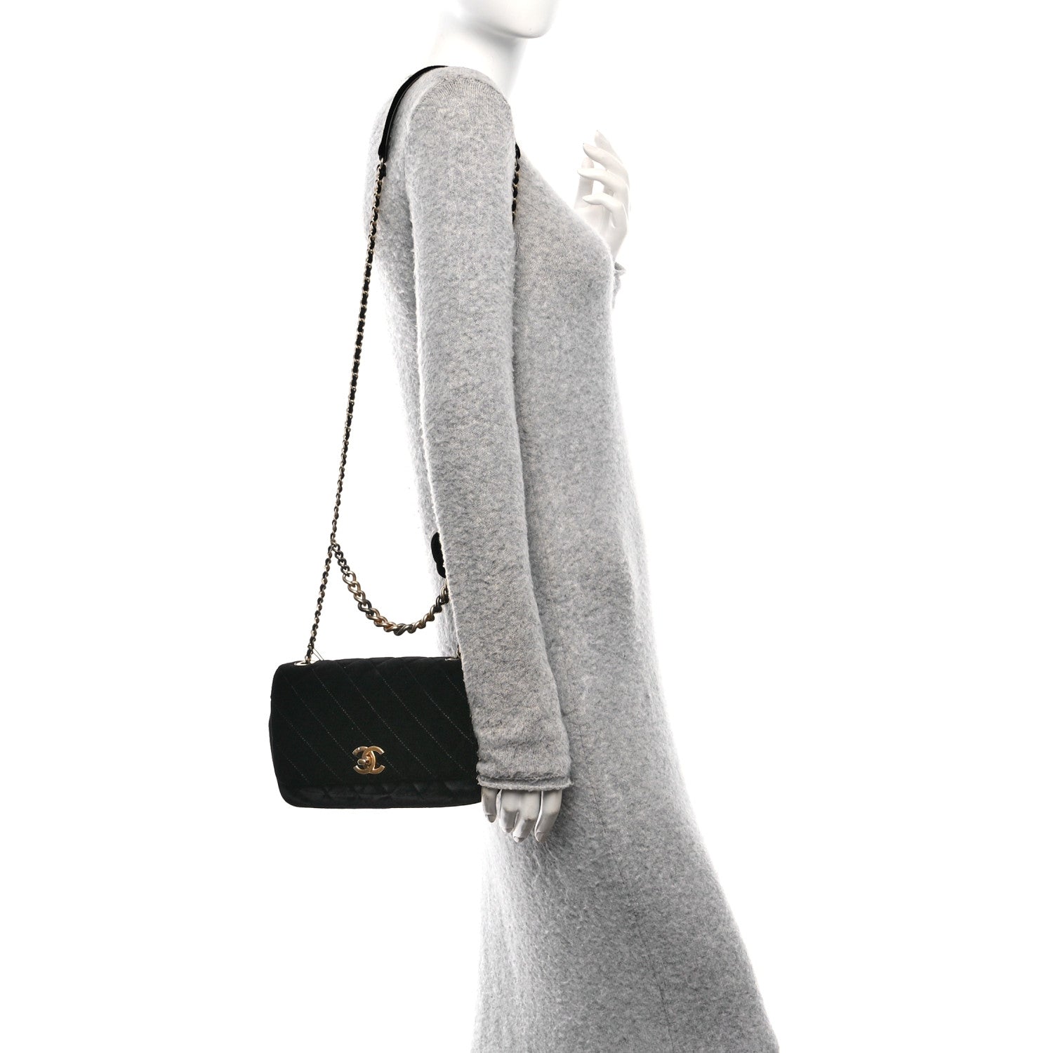 Chanel Velvet Quilted Small Camellia Flap Black 2 of 10
