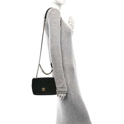 Chanel Velvet Quilted Small Camellia Flap Black 2 of 10