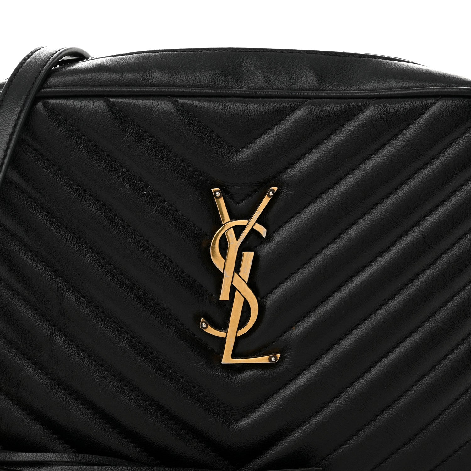 Saint Laurent Calfskin Matelasse Monogram Lou Camera Bag Black 8 of 14