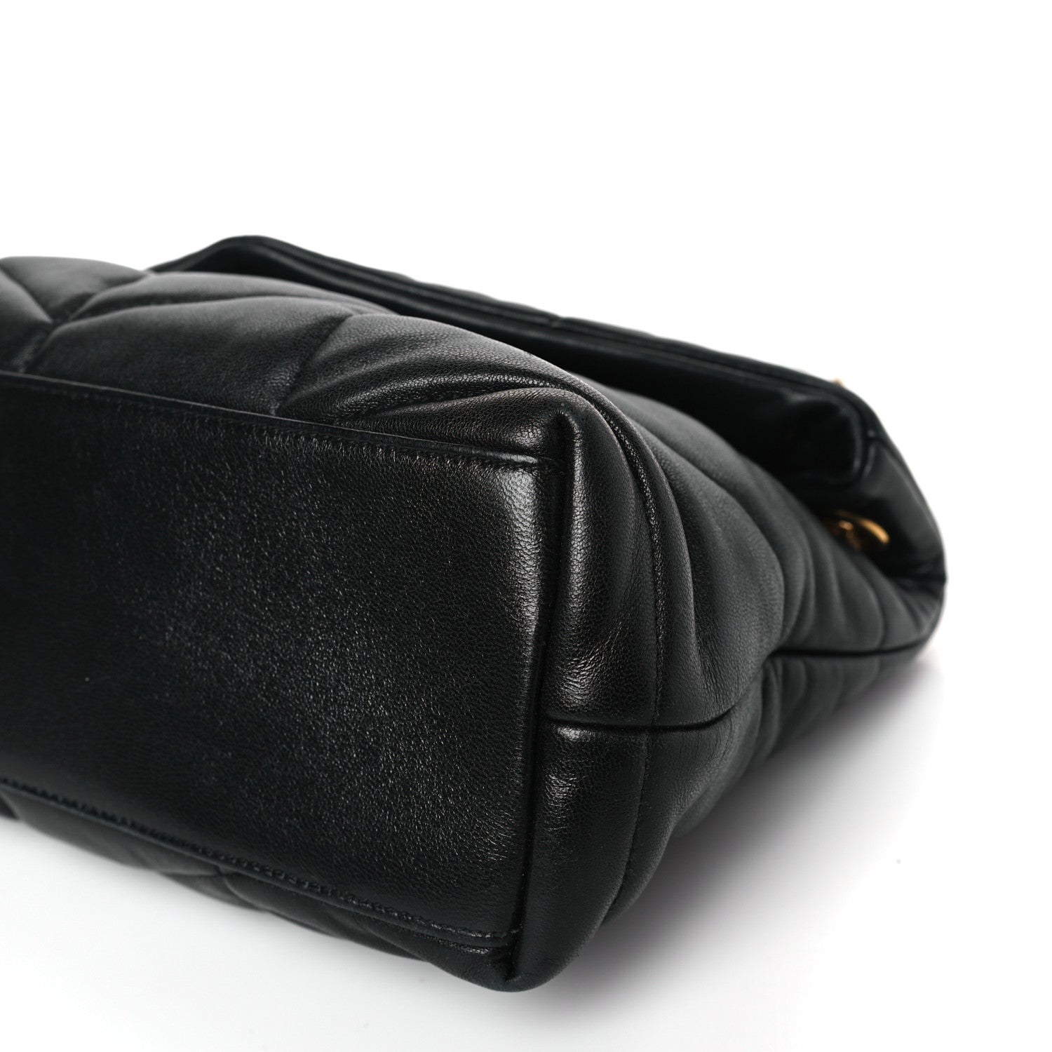 Saint Laurent Lambskin Quilted Small Loulou Puffer Monogram Chain Satchel Black 9 of 9