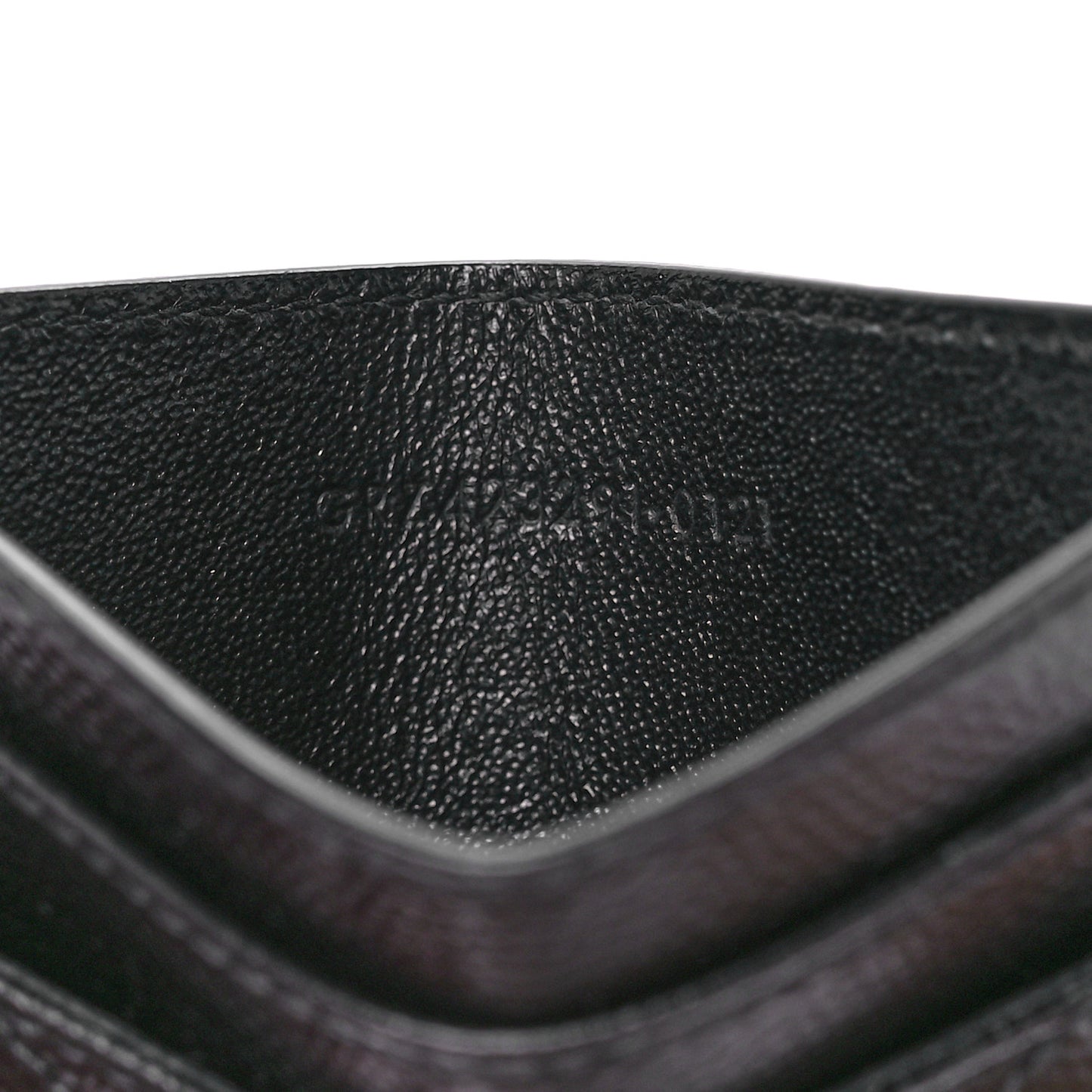 Grain De Poudre Matelasse Chevron Monogram Credit Card Case Black