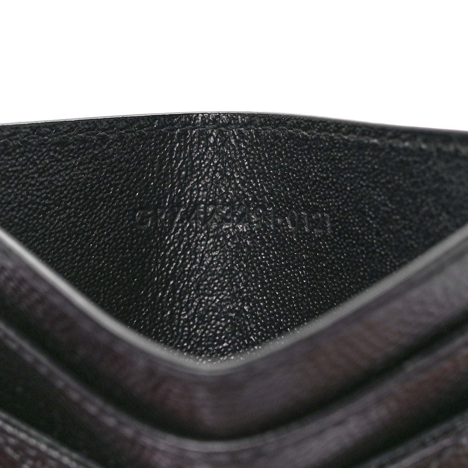 Saint Laurent Grain De Poudre Matelasse Chevron Monogram Credit Card Case Black 7 of 12