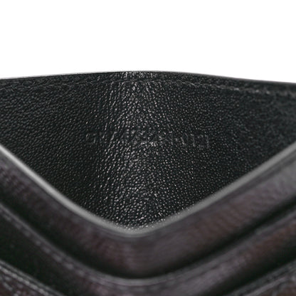 Saint Laurent Grain De Poudre Matelasse Chevron Monogram Credit Card Case Black 7 of 12