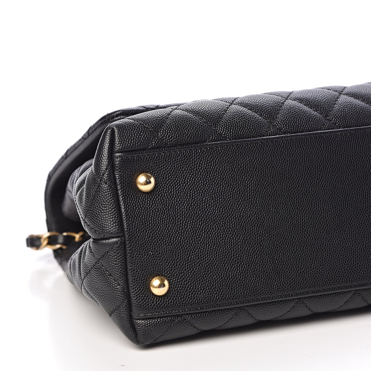 Caviar Quilted Small Coco Handle Flap Black