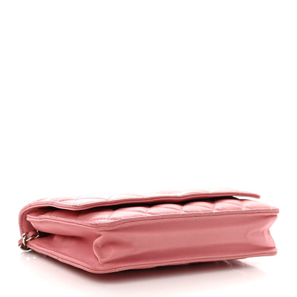 Chanel Lambskin Quilted Wallet On Chain WOC Pink 4 of 12